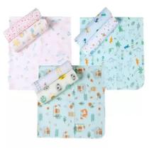 Cueiro Papi Algodão Toque Suave Kit Com 3 Para Bebê Enxoval