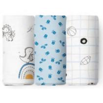 Cueiro Papi Baby Dino Esporte - 3 Unidades - 80x80cm Cueiro Papi Baby Dino Esporte - 3 Unidades - 80x80cm