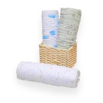 Cueiro Premium 03 Unidades Fibras de Bamboo Azul 1,20M X 1,20M Swaddle Menino Cueiro Premium 03 Unidades Fibras de Bamboo Azul 1,20M X 1,20M Swaddle Menino