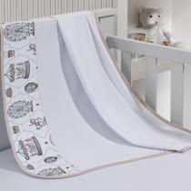 Cueiro Simples Tecebem Baby Malha 100% Algodão Estampa Jean 80cm x 90cm Branco