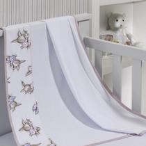 Cueiro Simples Tecebem Baby Meg Malha 100% Algodão Estampado kinder 80cmx90cm Rosa