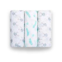 Cueiro Swaddle 3 Unidades Estampado Cinza Neutro 1,0M X 80Cm Unissex