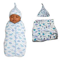 Cueiro Swaddle Charutinho Algodão Ajuste Auto-colante Dinos Cueiro Swaddle Charutinho Algodão Ajuste Auto-colante Dinos