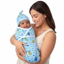Cueiro Swaddle Charutinho Algodão Ajuste Auto-colante Sapos - G
