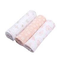 Cueiro Swaddle Fralda Papi Soft estampado bebê 80x80cm com Bainha Kit com 3 unidades estampado Cueiro Swaddle Fralda Papi Soft estampado bebê 80x80cm com Bainha Kit com 3 unidades estampado