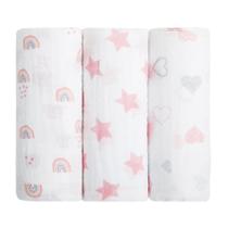 Cueiro swaddle papi soft estampado 80cm x 80cm contem 03 un- para bebe- enxoval- charutinho