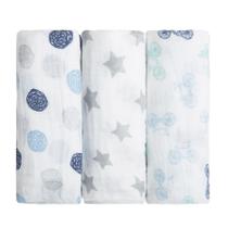 Cueiro swaddle papi soft estampado 80cm x 80cm contem 03 un- para bebe- enxoval- charutinho