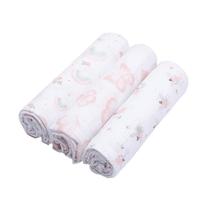 Cueiro Swaddle Soft 100% Algodão Bebê 1,0M X 80cm C/3 Unidades Papi Arco de Flores Cueiro Swaddle Soft 100% Algodão Bebê 1,0M X 80cm C/3 Unidades Papi Arco de Flores