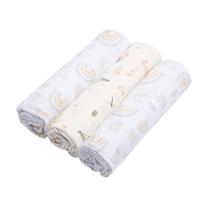 Cueiro Swaddle Soft 100% Algodão Bebê 1,0M X 80cm C/3 Unidades Papi Passeio dos Patinhos