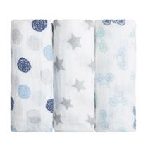 Cueiro Swaddle Soft 100% Algodão Bebê 1,0M X 80cm C/3 Unidades