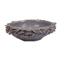 Cuenco Decorativo Benzara Kiana de Cerámica Gris 30 cm