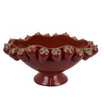 Cuenco Decorativo Benzara Randy con Fresas Esculpidas de Cerámica