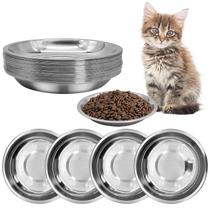 Cuencos para Mascotas kathson de Acero Inoxidable Bajos 24 Piezas para Gatos y Perros