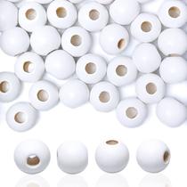 Cuentas de Madera para Manualidades TOP HUNTER 20mm Blancas con Agujero de 8mm 120 piezas