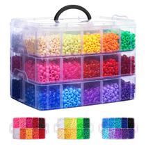 Cuentas de Manualidades Simetufy 10000 piezas 30 Colores Arcoíris en Caja