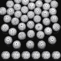 Cuentas de Resina con Cristal de Strass Redondas de 20 mm Blancas (40 Piezas)