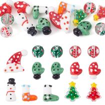 Cuentas Separadoras de Vidrio para Manualidades Navidad 14 Piezas para Joyería DIY Cuentas Separadoras de Vidrio para Manualidades Navidad 14 Piezas para Joyería DIY