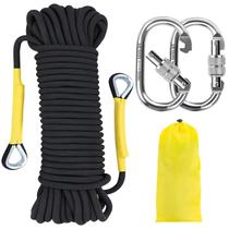 Cuerda para Escalada NTR Naranja/Negro/Azul 8mm 10m-50m con Ganchos de Acero