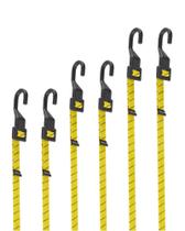 Cuerdas de Bungee Planas Ajustables LuckyStraps 20, 40 y 80 cm, Paquete de 6 Cuerdas de Bungee Planas Ajustables LuckyStraps 20, 40 y 80 cm, Paquete de 6