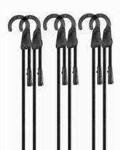 Cuerdas elásticas ajustables LuckyStraps 48 piezas con ganchos negras Cuerdas elásticas ajustables LuckyStraps 48 piezas con ganchos negras