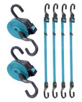 Cuerdas elásticas ajustables LuckyStraps 60 cm 6 unidades Azul resistente Cuerdas elásticas ajustables LuckyStraps 60 cm 6 unidades Azul resistente