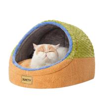 Cueva Cama para Gatos Jiupety Linda para Gatos de Interior con Fondo Antideslizante