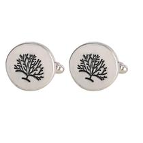 Cuff Links, árvore de coral genérica inspirada na natureza, banhada a prata Cuff Links, árvore de coral genérica inspirada na natureza, banhada a prata