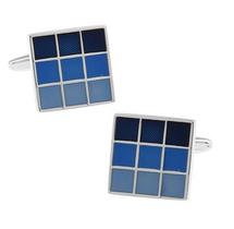 Cuff Links Blue Gradient Square para homens em cobre 15g