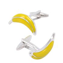 Cuff Links Creative Yellow Banana para homens e mulheres