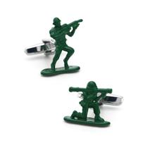 Cuff Links Green Army Soldier Design para homens em cobre Cuff Links Green Army Soldier Design para homens em cobre