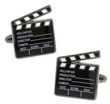 Cuff Links Hollywood Clapboard for Men, diretor de cinema negro Cuff Links Hollywood Clapboard for Men, diretor de cinema negro