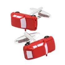 Cuff Links Red Car para homens, design de carro em esmalte e metal Cuff Links Red Car para homens, design de carro em esmalte e metal