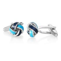 Cuff Links West Coast Jewelry - Par de Botões de Punho True Love Knot Blue para Homens