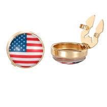 Cufflinks, bandeira americana, liga banhada a ouro para homens Cufflinks, bandeira americana, liga banhada a ouro para homens