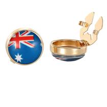 Cufflinks, bandeira da Austrália para homens, design redondo elegante