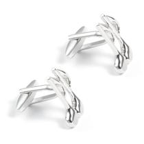 Cufflinks, banhado a prata, Music Note Copper, 11g para homens