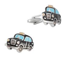 Cufflinks Black Enamel English Taxi Copper para homens Cufflinks Black Enamel English Taxi Copper para homens