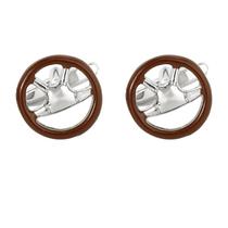 Cufflinks Car Steering Wheel Design Alloy para homens