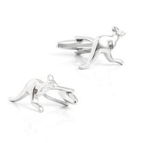 Cufflinks: cobre banhado a prata clássico em forma de canguru Cufflinks: cobre banhado a prata clássico em forma de canguru