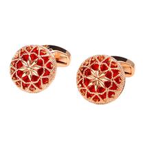Cufflinks Creative em cobre redondo banhado a ouro rosa 20g Cufflinks Creative em cobre redondo banhado a ouro rosa 20g