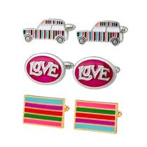Cufflinks: elegante carro Rainbow LOVE para homens