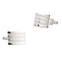 Cufflinks, elegante metal prateado em relevo para homens Cufflinks, elegante metal prateado em relevo para homens