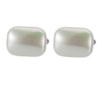 Cufflinks: elegante pérola irregular para homens, material de liga leve