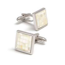 Cufflinks, elegante quadrado prateado para homens Cufflinks, elegante quadrado prateado para homens