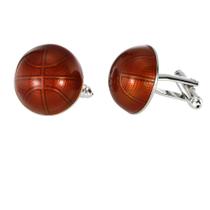 Cufflinks, esmalte de basquete, design esportivo para homens Cufflinks, esmalte de basquete, design esportivo para homens