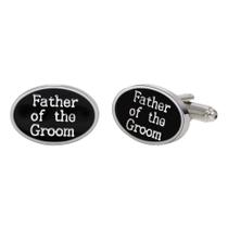 Cufflinks Father of the Groom Elegant Black Esmalte para homens