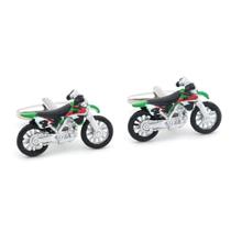 Cufflinks Green Dirt Bike Design para homens em cobre Cufflinks Green Dirt Bike Design para homens em cobre