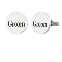 Cufflinks Groom Elegant Round Silver Steel Inoxidável Cufflinks Groom Elegant Round Silver Steel Inoxidável