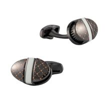 Cufflinks, liga oval de camada dupla de alta qualidade para homens