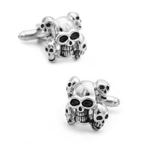 Cufflinks Masculino Skull Design Prateado Cor Cobre 20g Cufflinks Masculino Skull Design Prateado Cor Cobre 20g